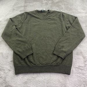 JCrew Sweater Mens Small Green Merino Wool Pullover Grandpa Dad Normcore Casual